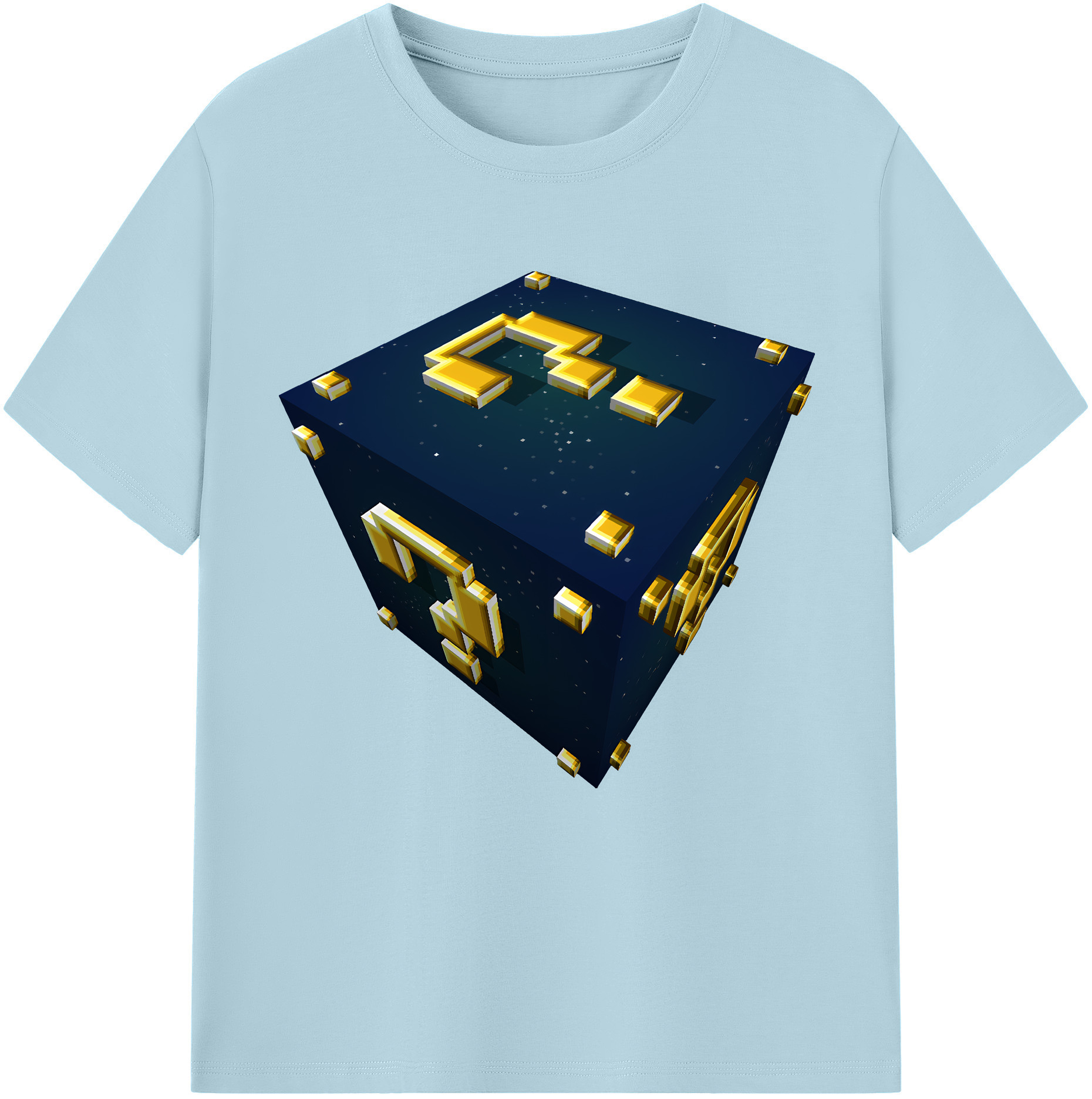 （画像用） マインクラフト ブロックの世界 Minecraft MC Block world 綿100％半袖Tシャツ（フロントプリント）